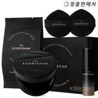 수려한 더 블랙 텐션 핏 메쉬쿠션 (본품+리필) 특별 기획 (13g+13g+세럼+퍼프2개) (SPF 50+/PA+++), 1개, 23호