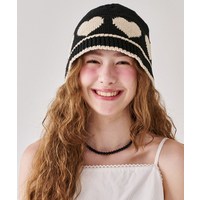 론론 RONRON HEART SUMMER KNIT BUCKET HAT BLACK