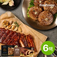 [fresheasy] ::한식과 양식의 만남::남도떡갈비-바베큐폭립 6팩 세트, 6개, 400g