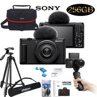 SONY ZV-1F +256GB+GP-VPT2BT슈팅그립+미러리스가방+삼각대+크리닝킷+보호필름+리더기 브이로그 패키지, 블랙