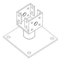 기둥고정용 조인트 1-39 (베이스판 6T) (사각파이프용/목재용) (50각), 조인트 50 x 50 x 3T(베이스판 6T), 50 x 50, 1개