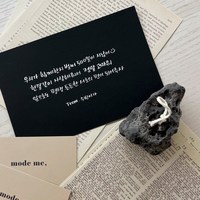 [블랙카드] 캘리그라피 메세지카드 SET, 5x7 포장, 없음(100자이내)