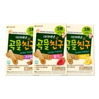 아이배냇 곡물친구 40g, 3개, 고구마1개+딸기1개+치즈1개