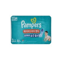 팸퍼스 베이비 드라이 아동공용 기저귀 팬티형, 3단계, 92매