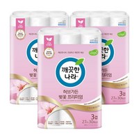 허브가든 벚꽃 프리미엄 화장지(3겹) 30롤 x 3팩, 3개