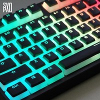 사오파오 푸딩 LED투과 키캡 PBT OEM 이중사출 1.75U쉬프트 포함 129키, 블랙 108키