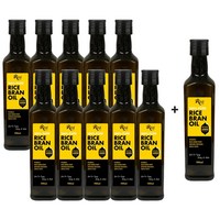 리지 현미유 10병 +1병 세트 100% PURE 프리미엄 500ml, 11개