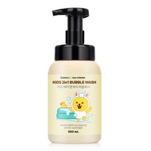 LG생활건강 카카오 키즈 2in1워시 무지(500ml) 2개, 카카오 키즈 2in1버블워시 500ml 2개