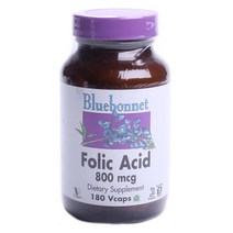 블루보넷 폴릭 애시드 800mcg 브이캡 비건 무설탕 글루텐 프리, 180개입, 1개