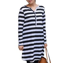 마더라이크 Y단추 단가라 수유 원피스