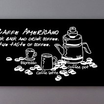 뭉키데코 카페스티커 Italian roast coffee 1:2, 화이트