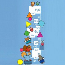 [뭉키데코]키재기스티커_엘리 도형놀이 키재기 150cm, 화이트