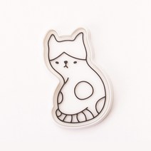 요염 고양이 쿠키커터+스탬프, 1개