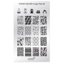 코나드 스템핑 스퀘어 이미지 플레이트 네일아트, 08, 1개