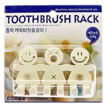 ABM 흡착 캐릭터 칫솔걸이, 스마일, 1개