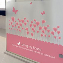 낭만창고 반투명 글라스 접착시트지, 사랑이 넘치는 우리집