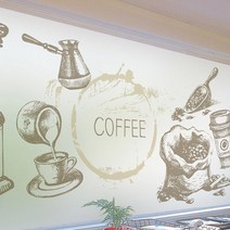 낭만창고 반투명 글라스 접착시트지, 빈티지카페