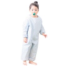 플리에 전신미술가운 일반형 연두땡땡이 M, 1개, 하늘