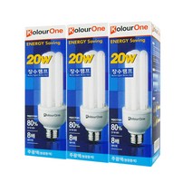 컬러원 장수램프 삼파장 EL 20W 20EX-D, 주광색, 3개