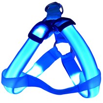 블럭마트 LED 애견 하네스 발광목줄 블루, L (43 ~ 60 cm), 1개