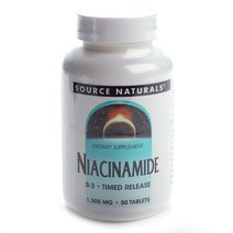 소스내츄럴스 나이아신아미드 B-3 1500mg 글루텐 프리 비건 무설탕 타블렛, 50개입, 1개, 50정