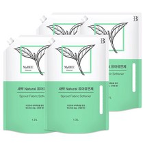 마이비 새싹 내추럴 유아유연제 리필형, 1200ml, 4개입