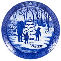 로얄코펜하겐 크리스마스 1979 접시, 혼합 색상