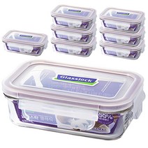 글라스락 퍼플에디션 직사각 밀폐용기 400ml, 8개