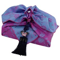 해피툴 모란 양단 퍼플 보자기+네이비 노리개+지끈(랜덤 발송), 1세트