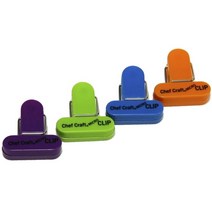 셰프크래프트 백 클립 철집게, 4개입, Purple, Green, Blue, Orange