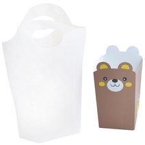이홈베이킹 팝콘트레이 메모상자 10p + 손잡이 무지비닐봉투 10p, 곰, 1세트