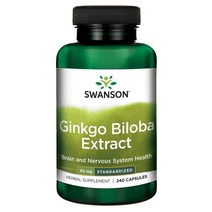 스완슨 은행 나무 추출물 60mg 캡슐, 240개입, 1개