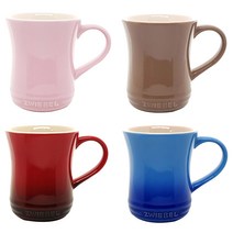 쯔비벨무스터 프렌치 컬러머그 300ml, 레드, 블루, 코코아, 핑크, 1세트
