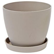 플라팜 분갈이형 원형 화분 4호, 브라운