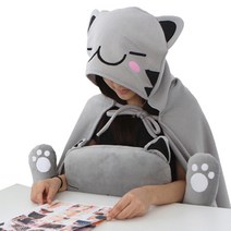 투영디자인 고냥이 모자망토 무릎담요