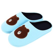 라인프렌즈 베이직 거실화 브라운, 블루