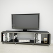 큐빅스 2 사삼이 봉다리 3단 TV 장식장 S타입 1265 x 240 x 324 mm, 블랙