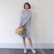 맘스케치 임산부 단추수유원피스 수유복