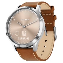 가민 비보무브 HR 프리미엄 하이브리드 스마트워치, 실버   탠, 43mm