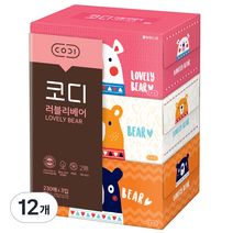 코디 러블리베어 미용티슈, 230매, 12개