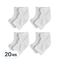 생활더하기 풋케어 발 뒤꿈치 보습 패드 양말 화이트, 1개입, 20세트