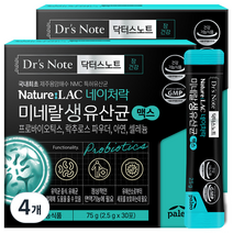 팔레오 닥터스노트 네이처락 미네랄 생유산균 맥스 30p, 4개, 75g