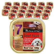 베게브랜드 반려견 사각 소고기캔 100g, 24개, 소고기맛