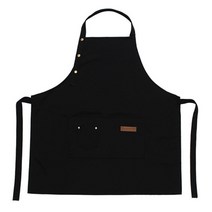 doto 캔버스 홀터넥 모던 앞치마, 블랙, 1개