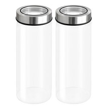 차이나다 투명커버 원형 밀폐 유리병, 1300ml, 2개