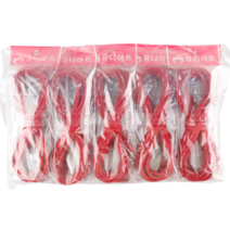 유니아트 칼라지끈 두꺼운 지끈 4mm 빨강, 10개입