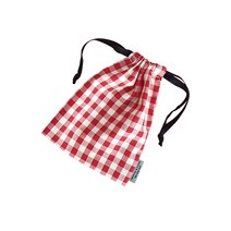 대지두마리 레드체크 스트링 파우치