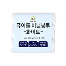 네이쳐리빙 퓨어롤 비닐봉투 화이트, 3개