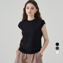 ELLEPARIS 여성용 라운드넥 돌먼 니트 나시
