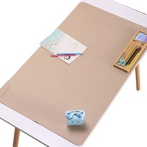 아리코 와이드 가죽 논슬립 데스크패드, 베이지